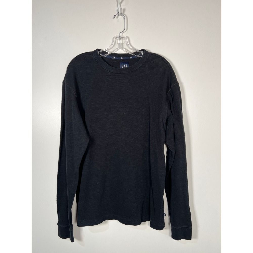 Gap Waffle Knit Thermal Long Sleeve Shirt Black Cotton‎ Gorpcore Mens XL